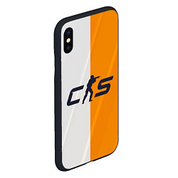 Чехол iPhone XS Max матовый Counter Strike 2 White Orange Stripes, цвет: 3D-черный — фото 2