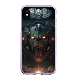 Чехол iPhone XS Max матовый Space marine machine, цвет: 3D-сиреневый