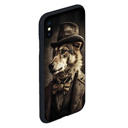 Чехол iPhone XS Max матовый Волк - винтажное фото, цвет: 3D-черный — фото 2