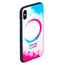 Чехол iPhone XS Max матовый Demon Slayer neon gradient style, цвет: 3D-черный — фото 2