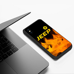 Чехол iPhone XS Max матовый Jeep - gold gradient: символ сверху, цвет: 3D-черный — фото 2