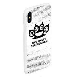 Чехол iPhone XS Max матовый Five Finger Death Punch с потертостями на светлом, цвет: 3D-белый — фото 2