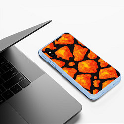 Чехол iPhone XS Max матовый Обжигающая лава, цвет: 3D-голубой — фото 2