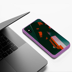 Чехол iPhone XS Max матовый Сюрреалистичные геометрические фигуры, цвет: 3D-фиолетовый — фото 2