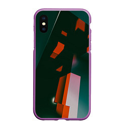 Чехол iPhone XS Max матовый Сюрреалистичные геометрические фигуры, цвет: 3D-фиолетовый