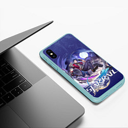 Чехол iPhone XS Max матовый Сампо Хонкай Стар Рейл, цвет: 3D-мятный — фото 2