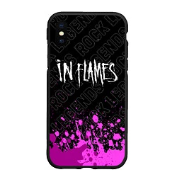 Чехол iPhone XS Max матовый In Flames rock legends: символ сверху, цвет: 3D-черный
