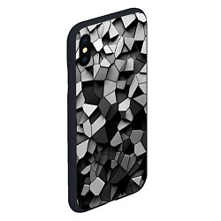 Чехол iPhone XS Max матовый Серые стальные плиты, цвет: 3D-черный — фото 2