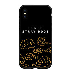 Чехол iPhone XS Max матовый Bungo Stray Dogs anime clouds, цвет: 3D-черный