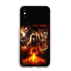 Чехол iPhone XS Max матовый Project origin F E A R, цвет: 3D-белый