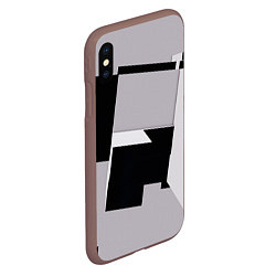Чехол iPhone XS Max матовый Белые и чёрные кубы в геометрии, цвет: 3D-коричневый — фото 2