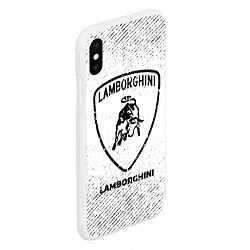 Чехол iPhone XS Max матовый Lamborghini с потертостями на светлом фоне, цвет: 3D-белый — фото 2