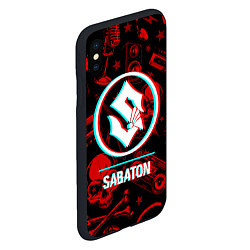 Чехол iPhone XS Max матовый Sabaton rock glitch, цвет: 3D-черный — фото 2