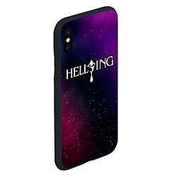 Чехол iPhone XS Max матовый Hellsing gradient space, цвет: 3D-черный — фото 2