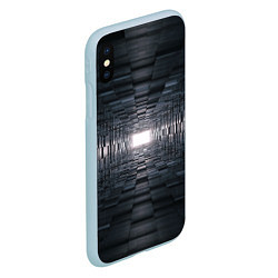 Чехол iPhone XS Max матовый Тёмная геометрия, цвет: 3D-голубой — фото 2