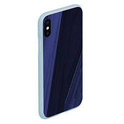 Чехол iPhone XS Max матовый Синие и тёмные полосы, цвет: 3D-голубой — фото 2