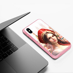 Чехол iPhone XS Max матовый Девушка в кокошнике с косой - кремль, цвет: 3D-баблгам — фото 2