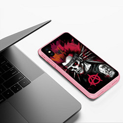 Чехол iPhone XS Max матовый Скелет панк анархист, цвет: 3D-баблгам — фото 2