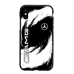 Чехол iPhone XS Max матовый Mercedes benz - white color