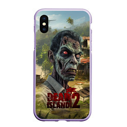Чехол iPhone XS Max матовый Zombie dead island 2, цвет: 3D-светло-сиреневый