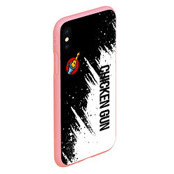 Чехол iPhone XS Max матовый Chicken gun - белая краска, цвет: 3D-баблгам — фото 2