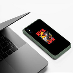 Чехол iPhone XS Max матовый Chicken gun nice cock, цвет: 3D-темно-зеленый — фото 2