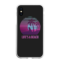 Чехол iPhone XS Max матовый Lifes a beach, цвет: 3D-белый