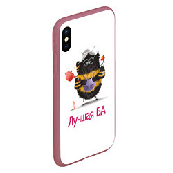 Чехол iPhone XS Max матовый Пёлка БА, цвет: 3D-малиновый — фото 2