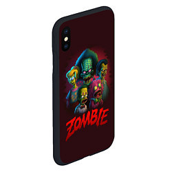 Чехол iPhone XS Max матовый Симпсоны зомби, цвет: 3D-черный — фото 2