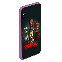 Чехол iPhone XS Max матовый Zombie simpsons, цвет: 3D-фиолетовый — фото 2