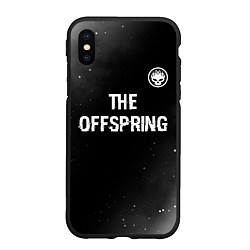 Чехол iPhone XS Max матовый The Offspring glitch на темном фоне: символ сверху, цвет: 3D-черный