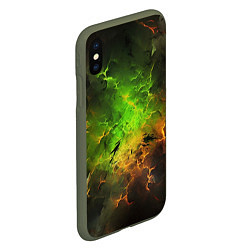 Чехол iPhone XS Max матовый Зеленый туман, цвет: 3D-темно-зеленый — фото 2