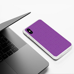 Чехол iPhone XS Max матовый Сиреневого цвета с узорами, цвет: 3D-белый — фото 2
