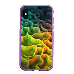 Чехол iPhone XS Max матовый Песочная радужная текстура, цвет: 3D-фиолетовый