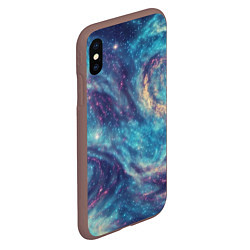 Чехол iPhone XS Max матовый Путеводная звезда в космосе, цвет: 3D-коричневый — фото 2