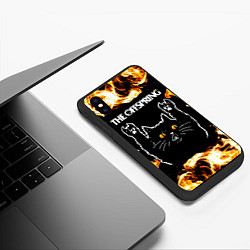 Чехол iPhone XS Max матовый The Offspring рок кот и огонь, цвет: 3D-черный — фото 2