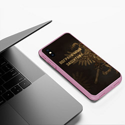 Чехол iPhone XS Max матовый Пограничный защитник - орлы, цвет: 3D-розовый — фото 2