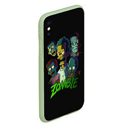 Чехол iPhone XS Max матовый Zombie Simpsons, цвет: 3D-салатовый — фото 2