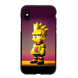 Чехол iPhone XS Max матовый Барт Симпсон - нейросеть, цвет: 3D-черный