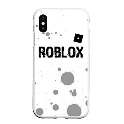 Чехол iPhone XS Max матовый Roblox glitch на светлом фоне: символ сверху, цвет: 3D-белый