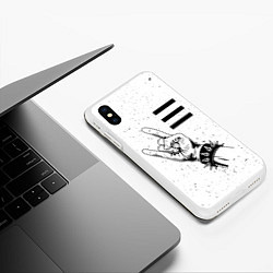 Чехол iPhone XS Max матовый OneRepublic и рок символ, цвет: 3D-белый — фото 2