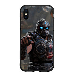 Чехол iPhone XS Max матовый Gears of war Клейтон Кармайн, цвет: 3D-черный