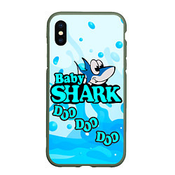 Чехол iPhone XS Max матовый Baby Shark Doo-Doo-Doo, цвет: 3D-темно-зеленый