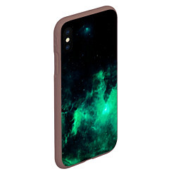 Чехол iPhone XS Max матовый Зелёная галактика Midjourney, цвет: 3D-коричневый — фото 2
