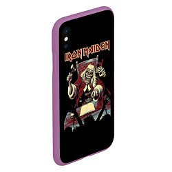 Чехол iPhone XS Max матовый Iron Maiden - судья, цвет: 3D-фиолетовый — фото 2