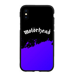 Чехол iPhone XS Max матовый Motorhead purple grunge, цвет: 3D-черный