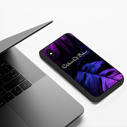 Чехол iPhone XS Max матовый Children of Bodom neon monstera, цвет: 3D-черный — фото 2