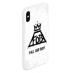Чехол iPhone XS Max матовый Fall Out Boy glitch на светлом фоне, цвет: 3D-белый — фото 2