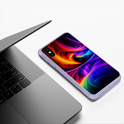 Чехол iPhone XS Max матовый Неоновая краска, цвет: 3D-светло-сиреневый — фото 2