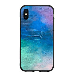 Чехол iPhone XS Max матовый Пудра и голубые краски, цвет: 3D-черный